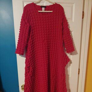 Viva Curvy Plus Size Ruby Red Popcorn Dress